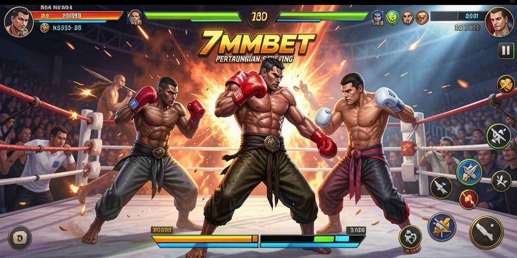 Tampilan gameplay Fighting seru di 7MMBET.