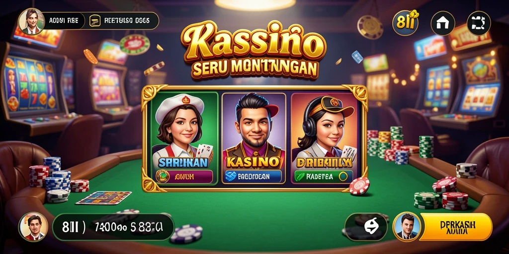 Screenshot menampilkan gameplay seru di aplikasi 8II Kasino.