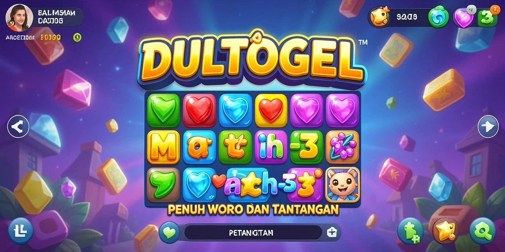 Screenshot DULTOGEL menampilkan gameplay Match-3 yang seru dan menarik.