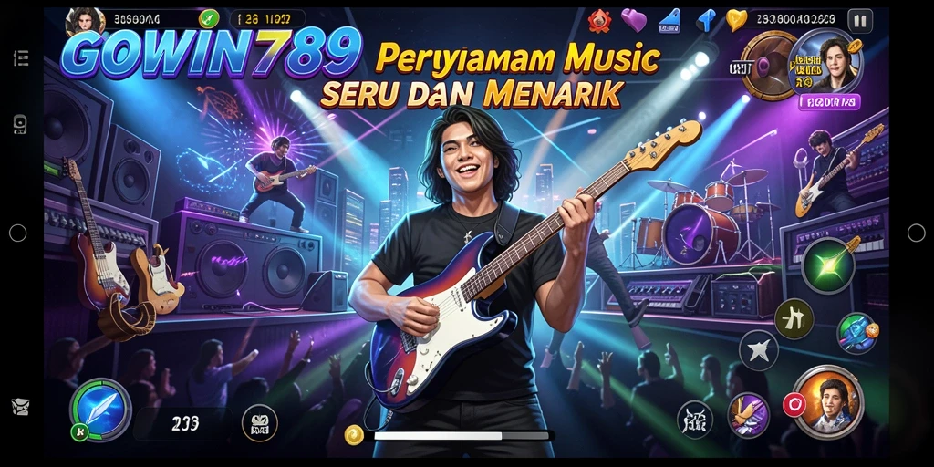 Screenshot GOWIN789 menampilkan gameplay musik yang dinamis dan interaktif.