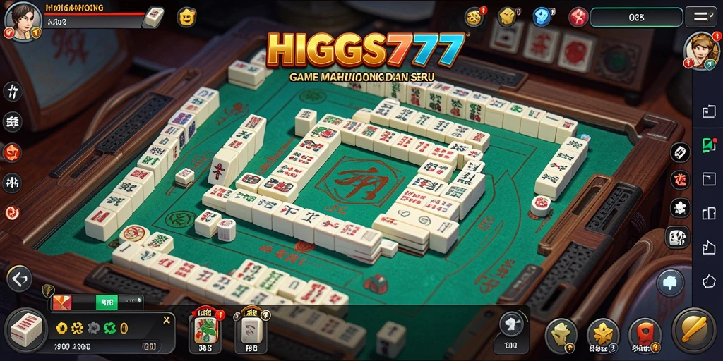 Tampilan gameplay seru HIGGS777 dalam permainan Mahjong.