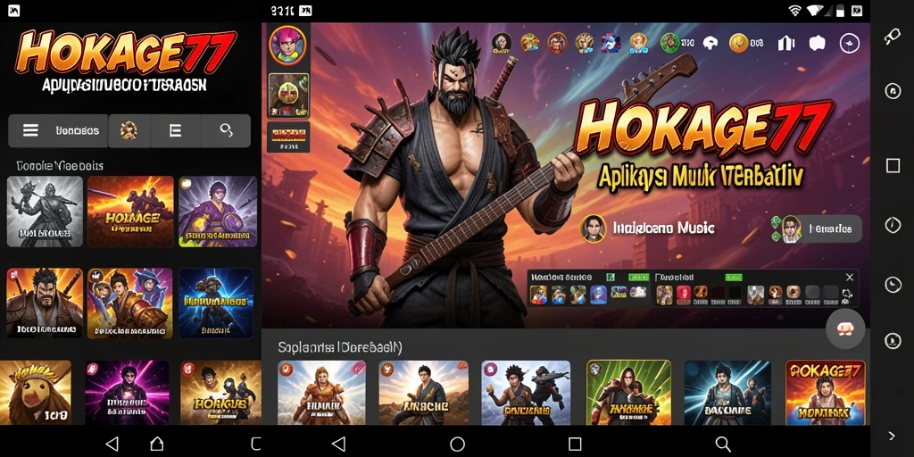 Gameplay interaktif HOKAGE77 dengan alat musik virtual yang seru.
