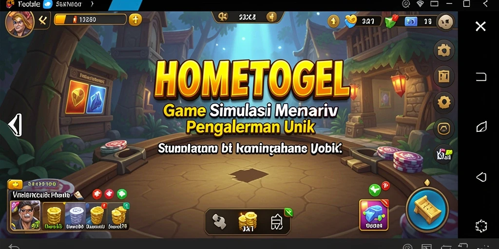 Tangkapan layar utama HOMETOGEL menunjukkan gameplay yang mendebarkan.