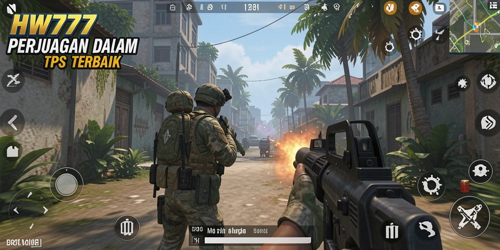 Tangkapan layar dari gameplay HW777 yang menghadirkan peperangan mendebarkan.