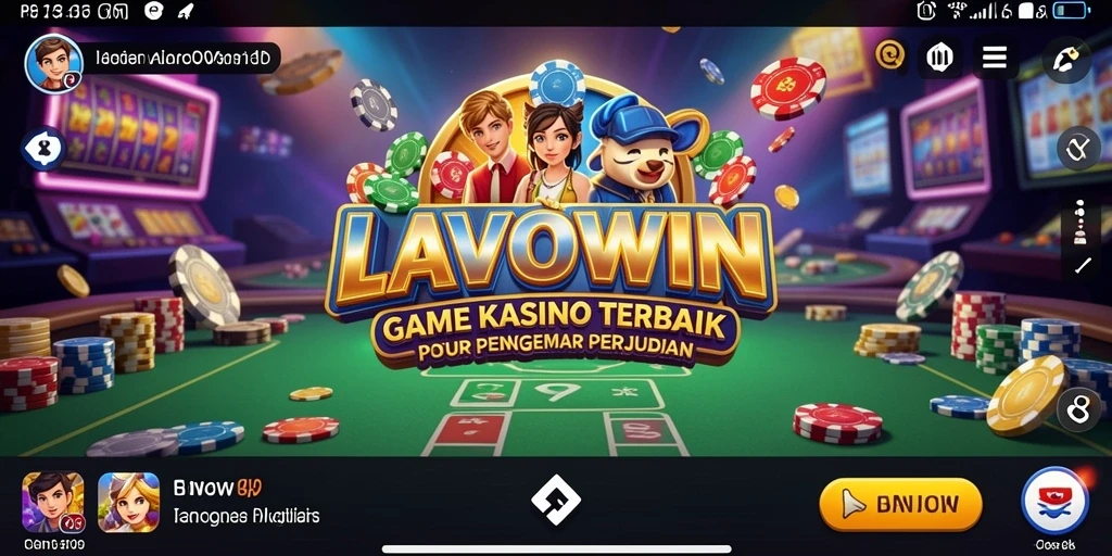 Tampilan utama LAVOWIN yang menampilkan gameplay Kasino yang menarik.