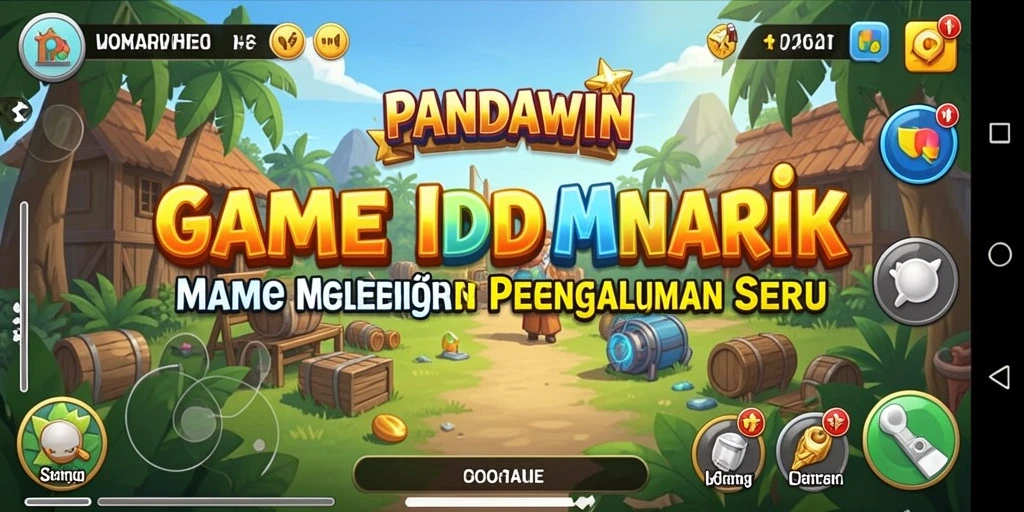 Tampilan gameplay PANDAWIN dengan karakter unik dalam mode Idle.
