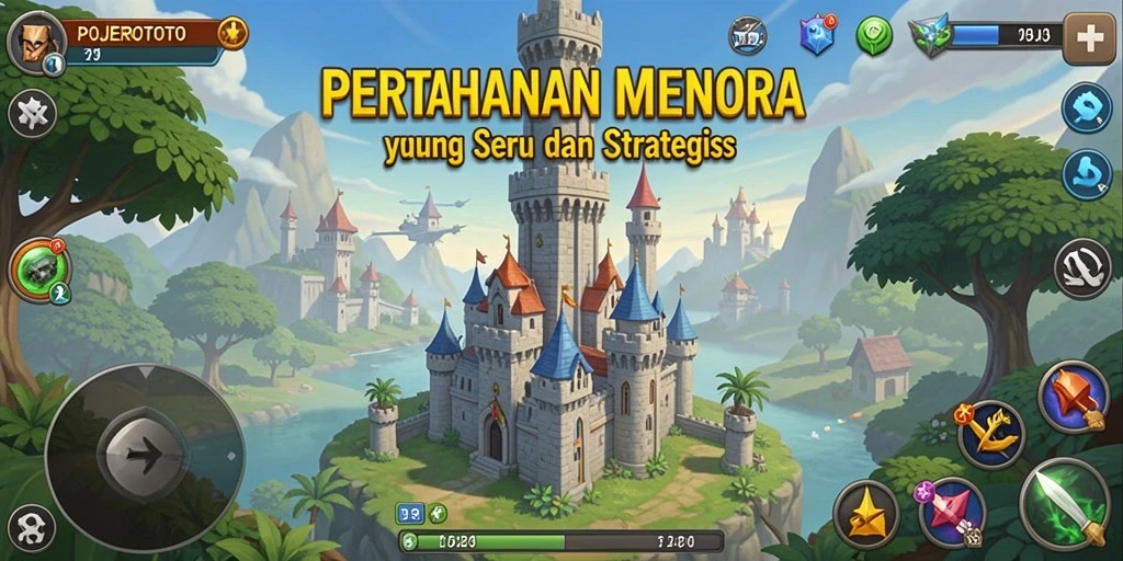 Tangkapan layar gameplay menakjubkan dari POJEROTOTO Tower Defense.