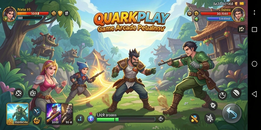 Screenshot gameplay <strong>QUARKPLAY</strong> menunjukkan aksi seru di dunia Arcade.