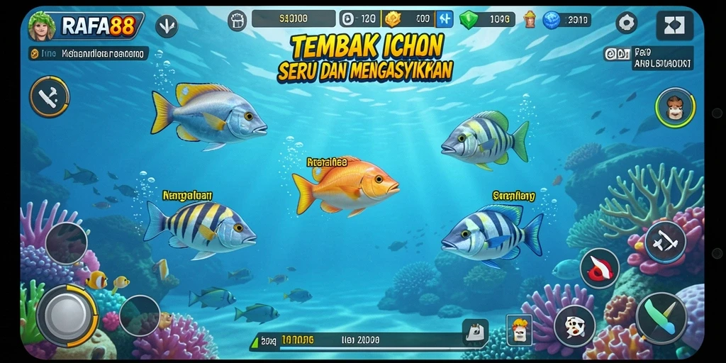 Screenshot gameplay RAFA88 menampilkan aksi berburu ikan yang seru.