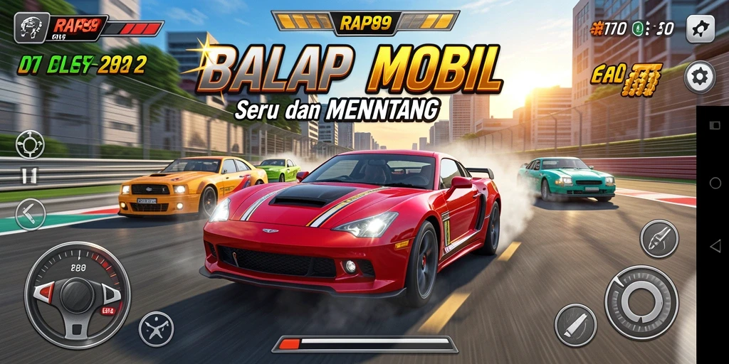 Gameplay seru dengan aksi balapan mendebarkan di RAP89.