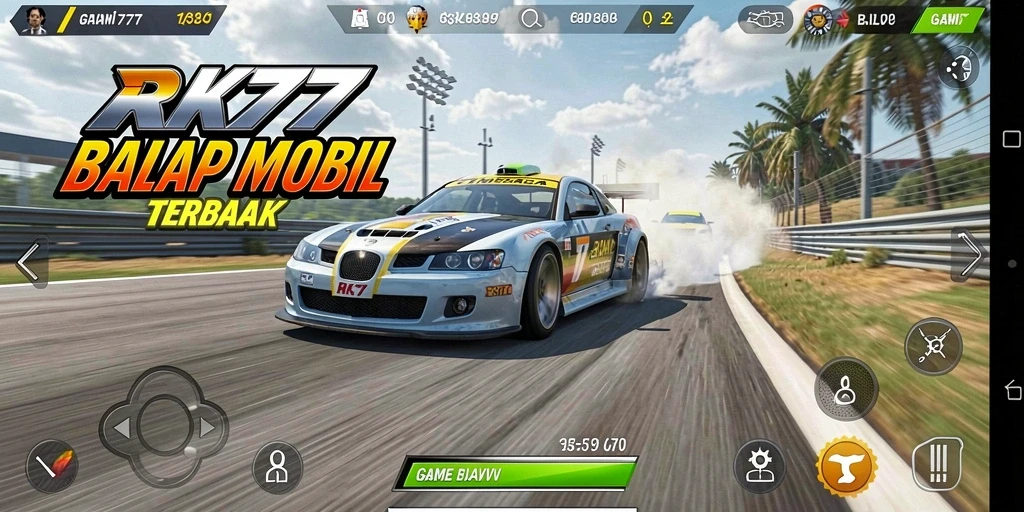 Tampilan gameplay RK77 yang mendebarkan dan penuh aksi balap.